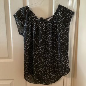 Lauren Conrad black polkadot blouse